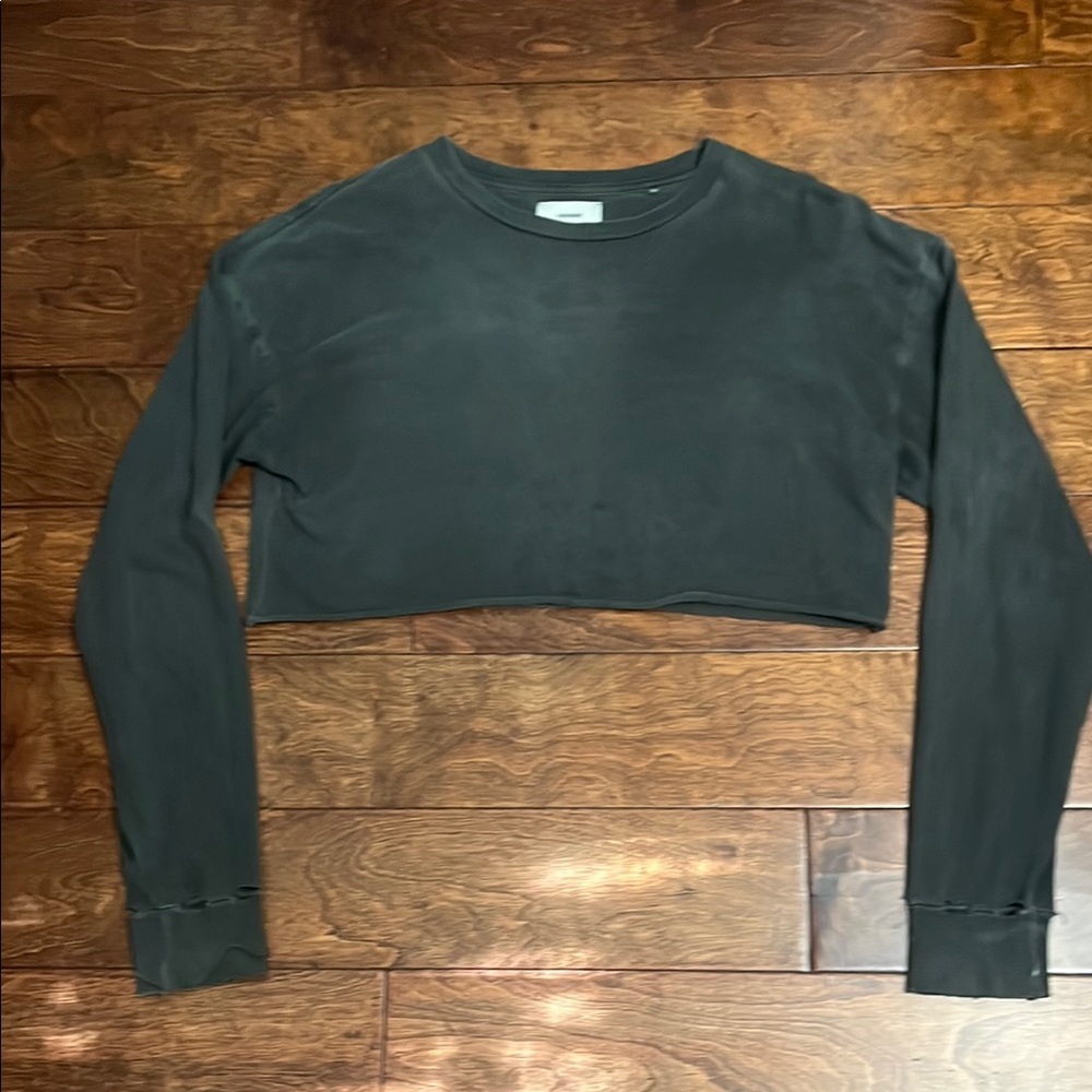 Joah Brown Long Sleeve Crop Sweatshirt